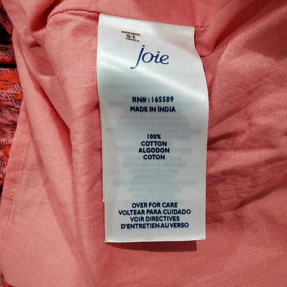 NWT Joie Women's Maxi Dress XL Red Animal Print Orange Pink Midi Tea Ros… - Picture 10 of 15